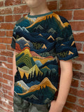 Quilted Mountains - Organic Cotton/Spandex FRENCH TERRY