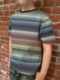 Heathered Rainbow Stripe - Printing Flaw -  Organic Cotton/Spandex Euro Knit Jersey