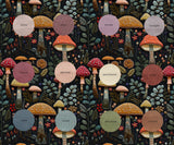Fairy Mushrooms - IMPERFECT PRINTING - Organic Cotton/Spandex Euro Knit Jersey
