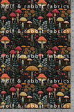Fairy Mushrooms - IMPERFECT PRINTING - Organic Cotton/Spandex Euro Knit Jersey