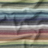 Heathered Rainbow Stripe - Printing Flaw -  Organic Cotton/Spandex Euro Knit Jersey