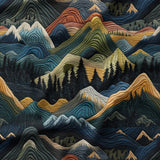 Quilted Mountains - Organic Cotton/Spandex FRENCH TERRY