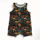 Fairy Mushrooms - IMPERFECT PRINTING - Organic Cotton/Spandex Euro Knit Jersey