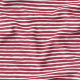 Watercolor Mini Stripes - Burgundy - Organic Cotton/Spandex Euro Knit Jersey