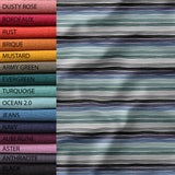 Winter Stripes - Organic Cotton/Spandex FRENCH TERRY