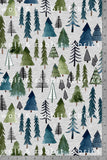 WATERCOLOR FOREST - FOG - Organic Cotton/Spandex Euro Knit Jersey