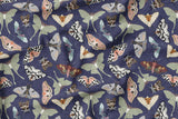 Moths - Dark Blue - Organic Cotton/Spandex Euro Knit Jersey