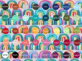 Rainbow Rows - Organic Cotton/Spandex Euro Knit Jersey