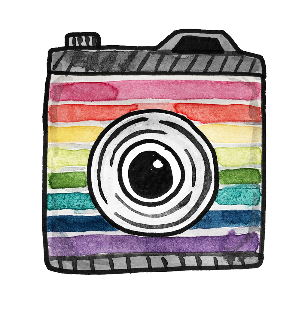 rainbow camera Sticker for Sale by freshbobatae