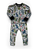 GNOME FOREST - FOG - Organic Cotton/Spandex Euro Knit Jersey