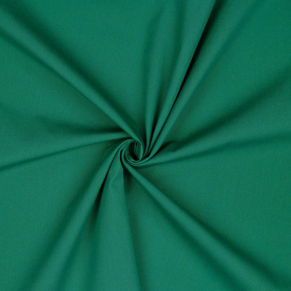 POPLIN - SOLID - Emerald - 100% Organic Cotton WOVEN Fabric