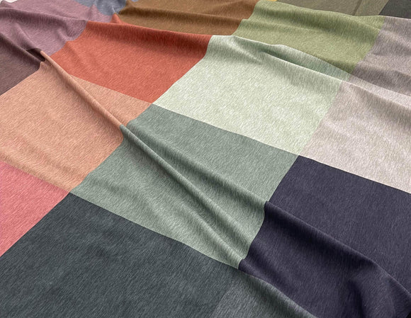 Heathered Squares - Organic Cotton/Spandex Euro Knit Jersey