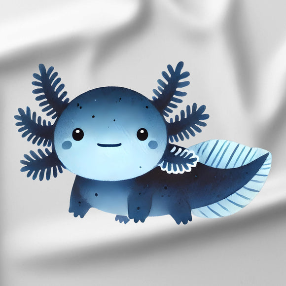 Axolotl - Dark Blue - DTF Transfer/Iron On or Heat Press