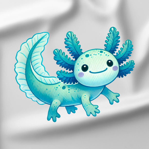 Axolotl - Teal - DTF Transfer/Iron On or Heat Press