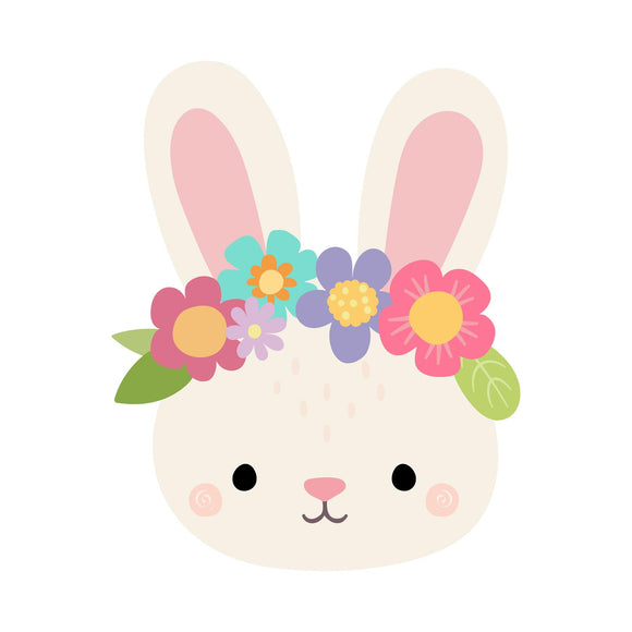 Bunny with Floral Crown - DTF Transfer/Iron On or Heat Press