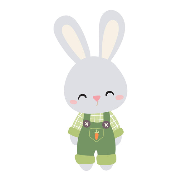 Bunny - Green Overalls - DTF Transfer/Iron On or Heat Press