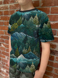 Tapestry Mountains - Organic Cotton/Spandex Euro Knit Jersey