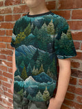 Tapestry Mountains - Organic Cotton/Spandex FRENCH TERRY