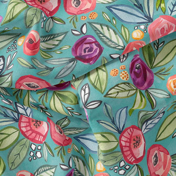 Painted Roses - RECYCLED Swim Fabric