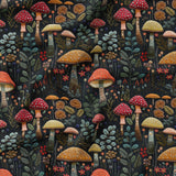 Fairy Mushrooms - Organic Cotton/Spandex Euro Knit Jersey