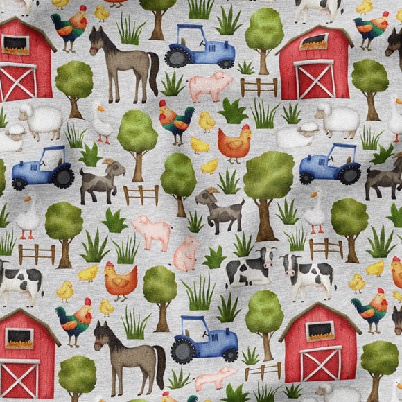 Farm Animals - Organic Cotton/Spandex Euro Knit Jersey