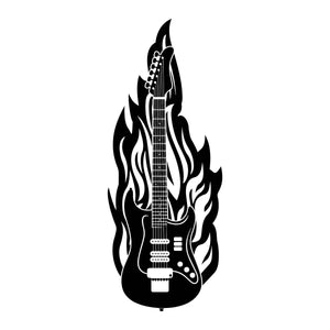 Flaming Guitar - DTF Transfer/Iron On or Heat Press