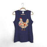 Floral Chicken - DTF Transfer/Iron On or Heat Press