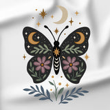 Folk Moth & Moon - DTF Transfer/Iron On or Heat Press