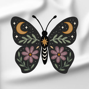 Folk Art Moth - DTF Transfer/Iron On or Heat Press