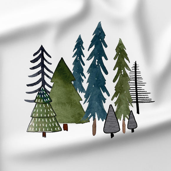 Watercolor Forest - DTF Transfer/Iron On or Heat Press