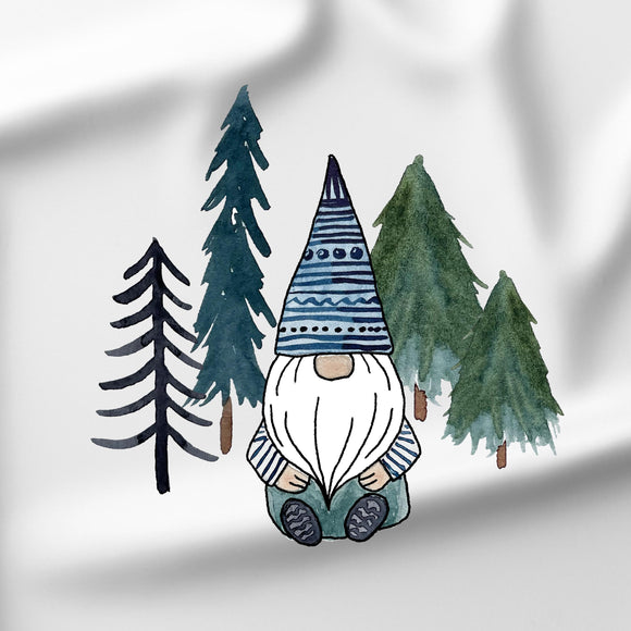 Forest Gnome - Blue - DTF Transfer/Iron On or Heat Press