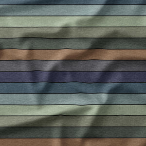 Heathered Forest Stripe - Organic Cotton/Spandex Euro Knit Jersey