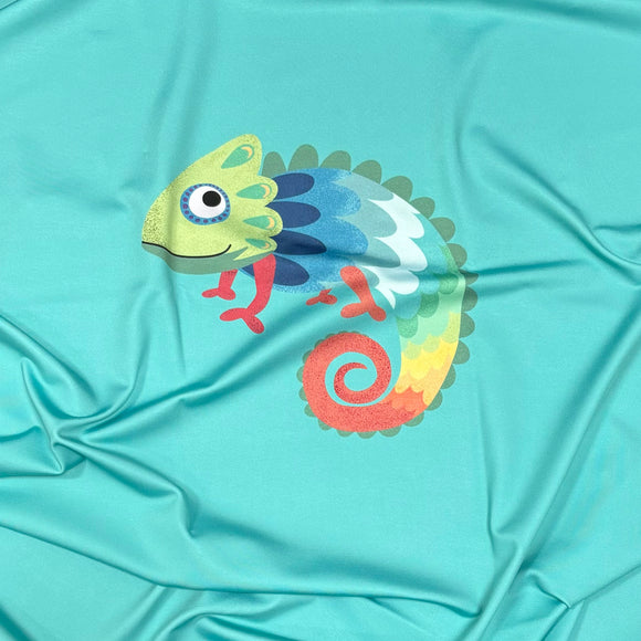 PANEL - Chameleon - Green - RECYCLED Swim Fabric