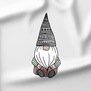 Gnome - Grey Hat DTF Transfer/Iron On or Heat Press