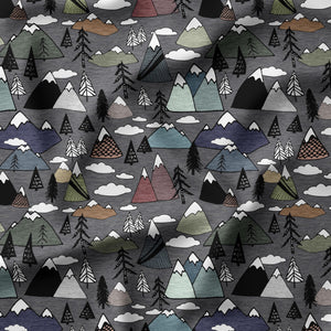 Heathered Mountains - Organic Cotton/Spandex Euro Knit Jersey