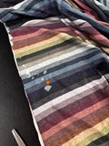 Heathered Rainbow Stripe - Printing Flaw -  Organic Cotton/Spandex Euro Knit Jersey