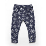 Snowflakes - Dark Blue - Organic Cotton/Spandex FRENCH TERRY