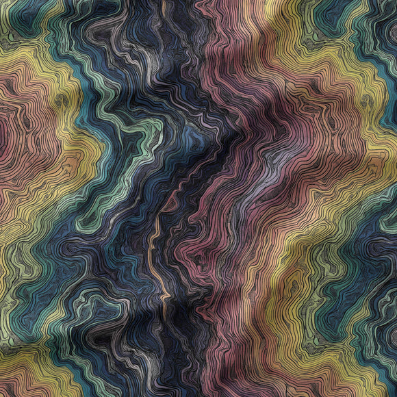 Topography - Muted - Organic Cotton/Spandex Euro Knit Jersey