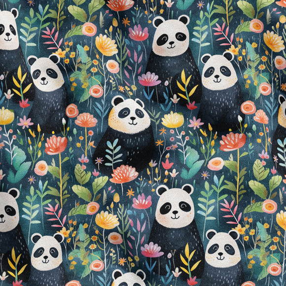 PREORDER - Panda Garden - Organic Cotton/Spandex Euro Knit Jersey