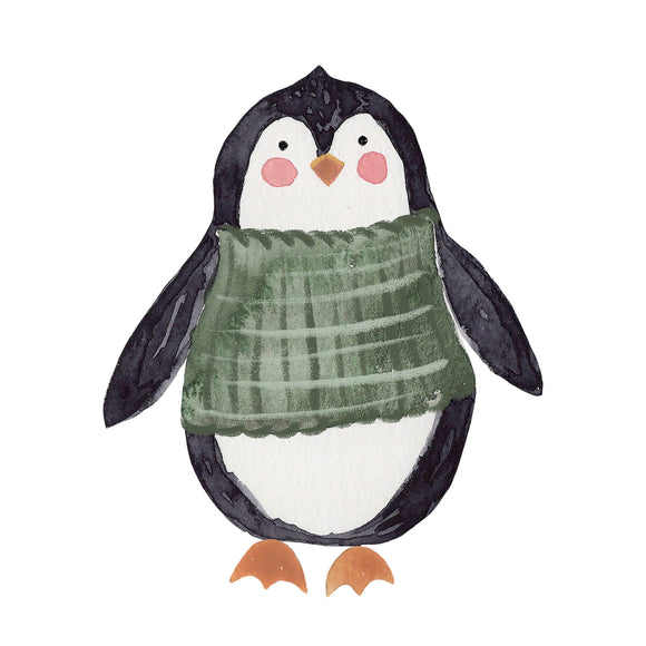 Penguin - Green Vest - DTF Transfer/Iron On or Heat Press