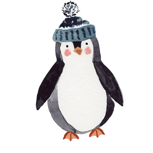 Penguin - Pom Hat - DTF Transfer/Iron On or Heat Press