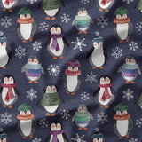 Penguins - Dark Blue -  Organic Cotton/Spandex JERSEY