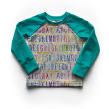 Watercolor Rainbow Alphabet - Organic Cotton/Spandex Euro Knit Jersey