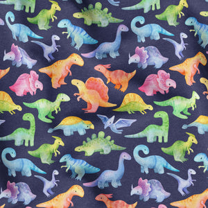 Rainbow Dinos - Organic Cotton/Spandex Euro Knit Jersey