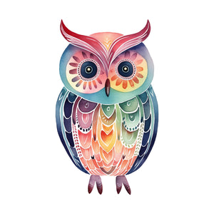Rainbow Owl - DTF Transfer/Iron On or Heat Press