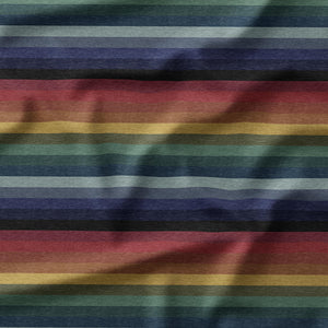 Rich Rainbow Stripe - Organic Cotton/Spandex FRENCH TERRY