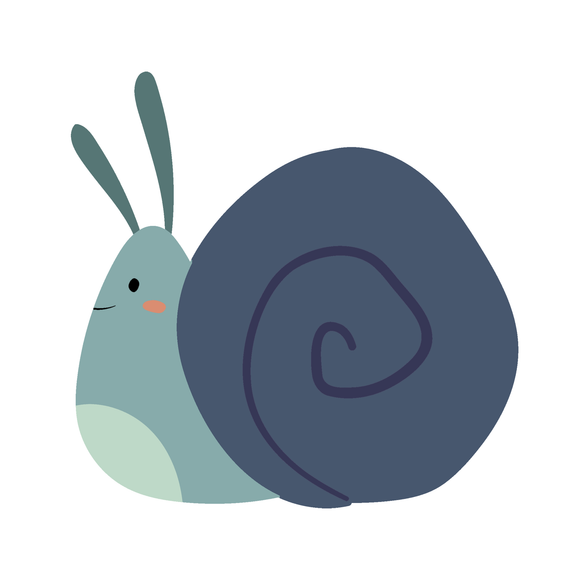 Snail - Blue - DTF Transfer/Iron On or Heat Press