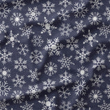 Snowflakes - Dark Blue -  Organic Cotton/Spandex JERSEY