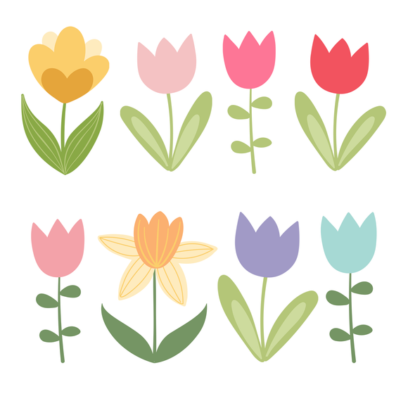 Spring Flower Set - DTF Transfer/Iron On or Heat Press