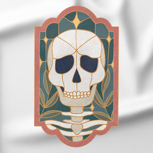 Stained Glass Skull - DTF Transfer/Iron On or Heat Press